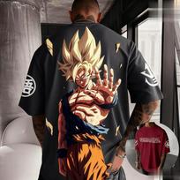 Streetwear Dydelis Dragon Ball Goku Vyriški Marškinėliai Anime Spausdinimas Moteriški Laisvalaikio Trumpomis Rankovėmis Grafiniai Marškinėliai Y2k Drabužiai Vasaros Madingi XL juoda
