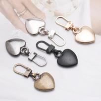 5PCS Sewing Zippers Puller Head Heart Shape Detachable Metal Zipper Slider Repair Kits for Bags Backpack Coat Zipper Pull Tab 5PCS gray