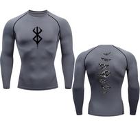 Anime Berserk Guts Vyriški kompresiniai marškinėliai Sporto salės Bėgimo Tight sportiniai marškinėliai Greitai džiūstantys viršutiniai drabužiai Kompresiniai marškinėliai L gray