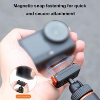 Action Camera Selfie Stick Tripod Magnetic Quicks Release Mount 360 Rotatable Ball Head Extendable Portable Fits for DJI Action 6 Osmo Nano black