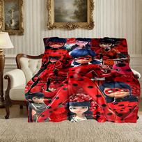Ladybug Pattern Blanket, Cozy Blanket for All-Season Comfort on Sofas, Beds, Office, Car, Camping and Travel 75x90cm