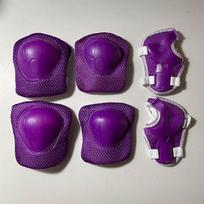 Kids Roller Skating Protective Set - 6 Piece Elbow, Knee, and Wrist Pads for and Comfort One Size violetinė