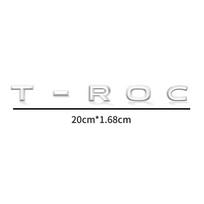 Car Decor 3D ABS Chrome Car Trunk Emblem Badge Sticker For Volkswagen TROC T-ROC Logo Auto Accessories white