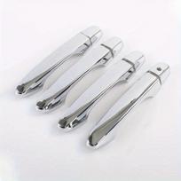 For Honda Civic 9th Gen 2012-2015 Car Carbon Fiber Style silvery Exterior Door Handle Moulding Cover Trim w/Keyless Entry Decor Carbon Smart gray