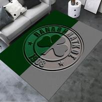 2026 NAUJAS Panathinaikos Futbolo Kilimas Svetainės Miegamojo Namų Sofos Dekoravimui, Vaikų Žaidimų Neslystantis Grindų Kilimėlis 70x100cm( 27x39in )