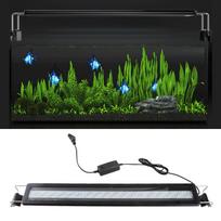 LED Aquarium Light Full Spectrum   Slim Heat Dissipation   Proof Fish   Light with Extendable Brackets Black green