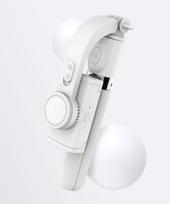 Q08 Bluetooth rankinis gimbalo stabilizatorius mobiliojo telefono asmenukių lazdelės laikiklis Reguliuojamas asmenukių stovas, skirtas iPhone / Huawei XIAOMI L08 balta