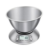 Stainless Steel Kitchen Scale with Tray, Hd LCD Digital Display,  Automatic Shutdown, Accuracy 1g,max Weighing 5kg 5kg-max gray