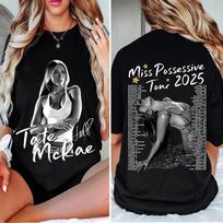Tate Mcrae Miss Possessive Tour 2025 Vintage Graphic T-Shirt Unisex T-Shirt S gray