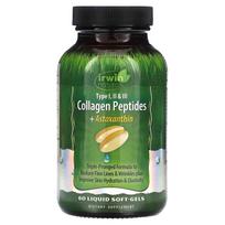 Irwin Naturals, Collagen Peptides + Astaxanthin, Types I, II, III, 60 Liquid Softgels