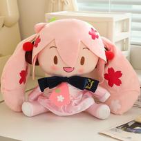 30cm Animacinis Hatsune Miku pliušinis žaislas Naujas lankelis Miku Specialus Sakura Hatsune Miku pliušiniai žaislai Mieganti lėlė Minkštos dovanos Mergaitei 30cm brown