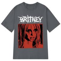 New 2026 Britney Spears Metal Rock Graphic Vintage Tshirt Unisex Women Fashion Hip Hop T Shirts Short Sleeve Pure Cotton T Shirt L black