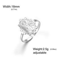 Lucktune Virgin Mary Open Ring Stainless Steel Our Lady Rings For Women Catholic Religious Faith Jewelry Christian Gifts Sale Adjustable sidabras