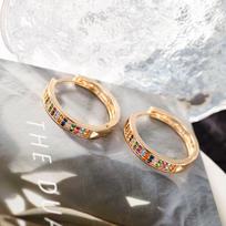 Star Color Diamond Zircon Copper Ear Cuff Earrings - Women's Luxury Jewelry Collection gray