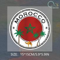 Creative Morocco Stickers Morocco Flag Map PVC Sticker Morocco Coat of Arms Vinyl Car Decals for Motorcycle Helmet Camper Decor 15x15cm white