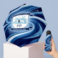Preston North End Football Pattern Printed Mini 5 Folds 8 Ribs Compact Umbrella Windproof Waterproof Lightweight Portable Folding