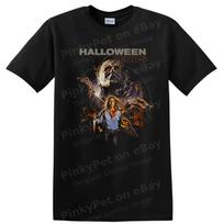 Halloween Ends Laurie Strode Michael Myers Horror Movie T Shirt Art Graphic Tee S black