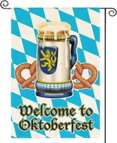 AVOIN colorlife Welcome to Oktoberfest Bavaria Garden ag 12x18 Inch Double Sided, Beer Mug Pretzel Celebration Yard Outdoo KZA 12x18inch brown
