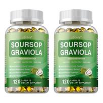 Airboy Organic Soursop Graviola Leaf 1000mg Capsules - Plant-Based Formula, Daily Wellness, Antioxidant Support 120*2