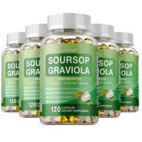 Airboy Organic Soursop Graviola Leaf 1000mg Capsules - Plant-Based Formula, Daily Wellness, Antioxidant Support 120*5
