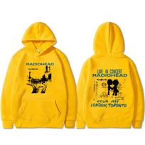 Rock Band Radiohead OK Computer Tour 1997 Hoodie Men Women Hip Hop Oversized Hooded Sweatshirt Streetwear S yellow