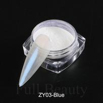Mirror Nail Powder Pigment Pearl White Rubbing On Nail Art Glitter Dust Chrome Aurora Blue Manicure Holographic Decorations TRZY mėlyna