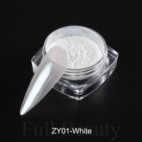 Mirror Nail Powder Pigment Pearl White Rubbing On Nail Art Glitter Dust Chrome Aurora Blue Manicure Holographic Decorations TRZY balta