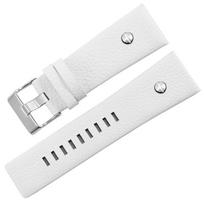 Leather Watch Strap for Diesel DZ7396, DZ4318, DZ4290, DZ7395, DZ4344 - Lychee Grain Design 30mm white