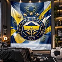 Sieninis gobelenas Fenerbahçe FC spaudinio audinys svetainei, miegamajam, namų dekoravimui 150cmx200cm