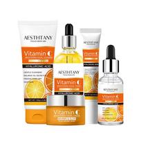 Vitaminas C Hialurono Rūgštis Drėkinamasis ir Stangrinamasis Odos Priežiūros Rinkinys Moterims Vitamin C Hyaluronic Acid 5-piece Set orange