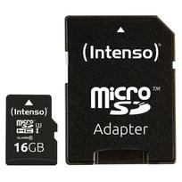 Atminties kortelė Intenso microSDHC 16GB UHS-I U3 V30 Class 10 Professional su SD adapteriu