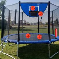 Trampoline Basketball Hoop Set Goal for Children Lightweight Backboard with 4 Mini Balls mėlyna