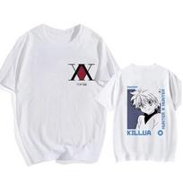 Juokingas animacinis manga Hisoka Kawaii Hunter X Hunter vyriški marškinėliai Killua Zoldyck mielos anime viršutinės dalys Kurapika HxH Velniškoji akis T-shirt Marškinėliai 3XL white