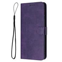 Magnetinis atverčiamas dėklas Odinis dėklas Moto G56 G86 Power G66Y Edge 60 Fusion Edge 2025 Pro 5G Dėklams Vienspalvis Odinis Piniginės Maišeliai PU Leather&Motorola Edge 60 Fusion violetinė