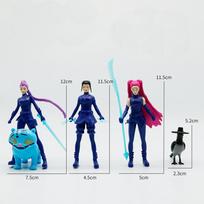 5pcs/Set Kpop Demon Hunters Action Figure Toy Derpys Tiger Rumi Mira Zoey Sussy Figurine Doll For Fans Gift Toys blue
