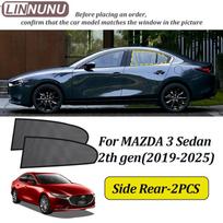 Magnetinis automobilio saulės skydelis Užuolaidėlė Šoninio lango tinklelis Vasaros saulės gaudyklė UV apsauga MAZDA 3 sedano priedams 2013-2025 24 2th Side rear-2PCS gray