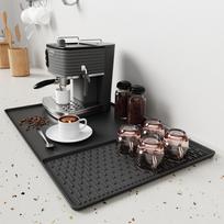 Kitchen Supplies 2 in 1 Coffee Machine Mat Silicone Waterproof Coffee Bar Mat Non-slip Insulated Drain Pad Home L gray