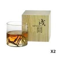 Mt.Asama Glass Mountain Whisky Cup With Wood Box Niche Japanese Style Iceberg Whiskey Tasting Crystal Wine Tumbler 200ml Clear 200ml orange