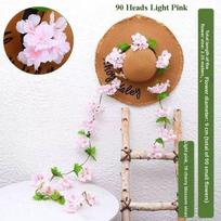 Multicolors Artificial Cherry Blossoms Vines 90/135 Heads 1.8/2.35meters Length Rattan Christmas Flowers Silk Sakura Flowers brown