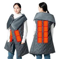USB Smart Electric Heating Blanket with Velvet, Multi-functional for Home & Office, Shawl Vest Design, Thickened and Warming. pilka