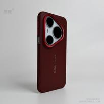 Dėklas Huawei Pura 80 Pro Pura70 Pro 70 Ultra Matinis Dryžuotas PU Oda Silikoninis Telefono Dangtelis Atsparus Smūgiams Bamperis Huawei Pura 70 Pro+ raudona