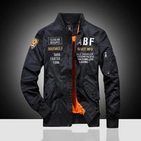 Men Air Force Bomber Jacket Embroidery Detail Baseball Uniform Casual Outerwear Lightweight Windproof for Daily Streetwear School Work Weekend XXXXL black