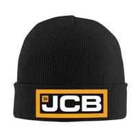 JCB logo block text construction equipUnisext Unisex Women Unisex Knitted Hat Beanie Pullover Cap Winter Thermal Warm Christmas Outdoo gray