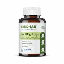 Ayudhan LivPhyt Liver Detox Supplement with Milk Thistle, N-Acetyl L-Cysteine, Dandelion Root & Ayurvedic Herb Blend, Nutraceutical 60 Capsules
