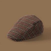 Fashion Vintage Berets Japanese Style Flat Top Newsboy Cap Plaid Pattern Flat Ivy Hats Women'S Wear žalia