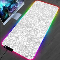 RGB LED Black And White Line Large Mousepad XL Notebook Office Mouse Pad Gaming Carpet Locking Edge Mouse Mat Game Keyboard Pads Small 250x350x3mm gray