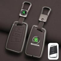 Cinko Lydinio Odinis Automobilio Nuotolinio Rakto Dėklas Dangtelis Apsauginis Korpusas Raktų Pakabukas Skoda Superb A7 Kodiaq Octavia A7 A8 Raktų Pakabuko Aksesuarai gray