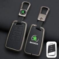 Cinko Lydinio Odinis Automobilio Nuotolinio Rakto Dėklas Dangtelis Apsauginis Korpusas Raktų Pakabukas Skoda Superb A7 Kodiaq Octavia A7 A8 Raktų Pakabuko Aksesuarai black