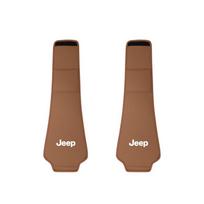2 vnt. kokybiškos odinės automobilio sėdynės galvos atramos apdangalo aksesuarai, skirti Jeep Grand Cherokee Wrangler JK Gladiator Compass Renegade Recon brown