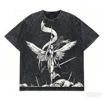 Claymore Teresa Clare Norihiro Yagi Anime Manga Dark Fantasy Graphic Print Vintage Aesthetic Streetwear Unisex Washed Cotton XL black